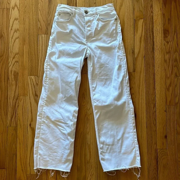 Boyish sz 25 white button fly jeans white wide leg pant very good pre owned cond - Picture 1 of 7